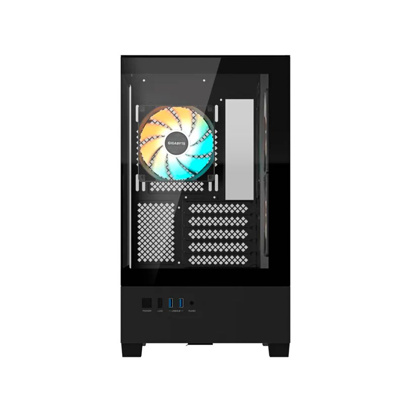 Case GIGABYTE GB-C201P PANORAMIC, Mid Tower, Compatible con mini-ITX/m-ATX, Color negro 3-compudisa Case GIGABYTE GB-C201P PANORAMIC, Mid Tower, Compatible con mini-ITX/m-ATX, Color negro - Imagen 3