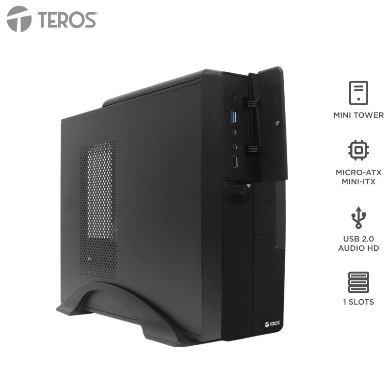 Case Teros TE-1039S, Slim, 250 W, USB 3.0 / USB 2.0, Audio HD, DVD, Negro 1-compudisa Case Teros TE-1039S, Slim, 250 W, USB 3.0 / USB 2.0, Audio HD, DVD, Negro