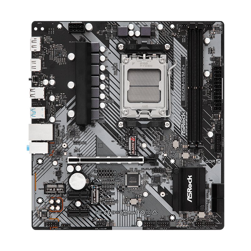 Motherboard ASROCK B650M-H/M.2+, Chipset AMD B650, Socket AMD AM5, mATX 1-compudisa Motherboard ASROCK B650M-H/M.2+, Chipset AMD B650, Socket AMD AM5, mATX