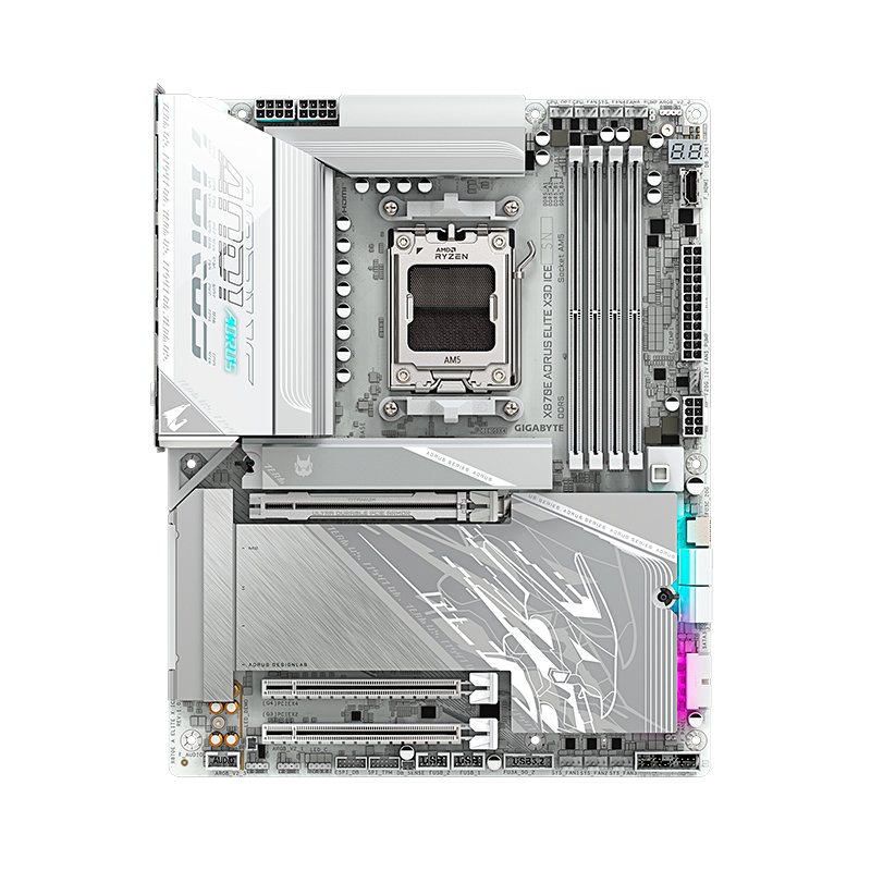 Motherboard GIGABYTE X870E AORUS ELITE X3D ICE, Chipset AMD X870E, Socket AMD AM5, ATX 1-compudisa Motherboard GIGABYTE X870E AORUS ELITE X3D ICE, Chipset AMD X870E, Socket AMD AM5, ATX