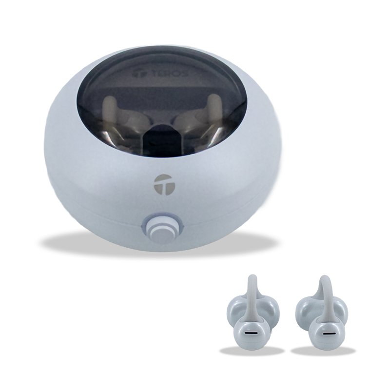 Audífonos Inalámbricos TEROS TE-80712W, Bluetooth, Carga Tipo C, blanco Titanium
