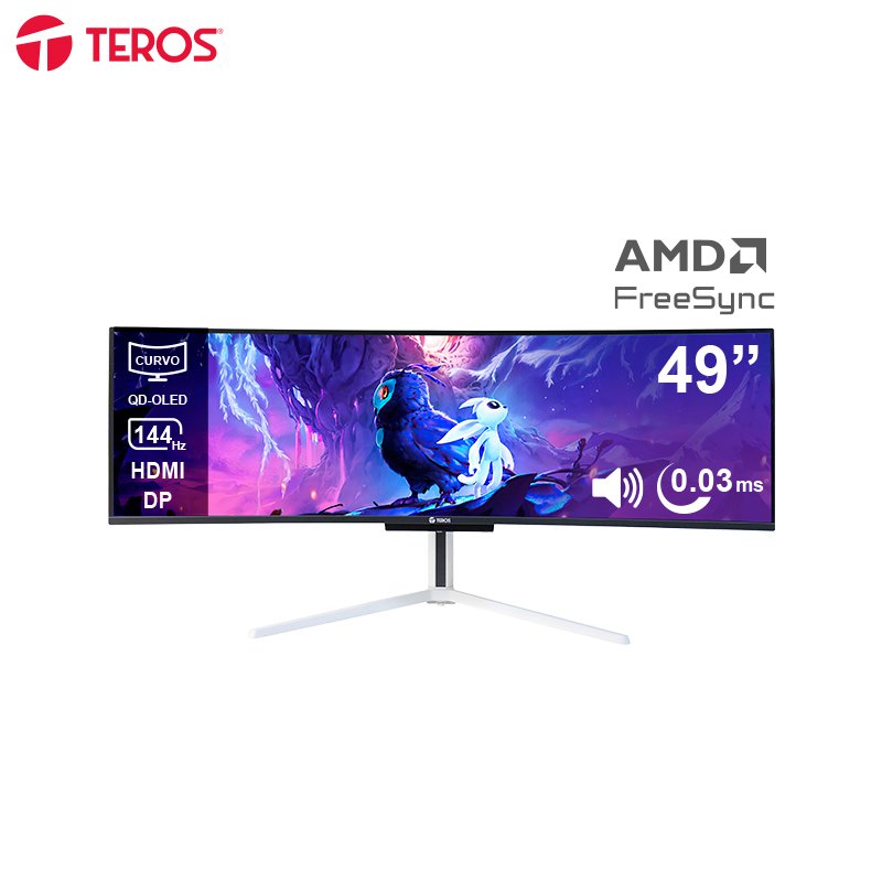 Monitor Curvo Gaming TEROS TE-4920G, 49” QD-OLED, 144Hz HDMI, DP, Audio Out, Parlantes 1-compudisa Monitor Curvo Gaming TEROS TE-4920G, 49” QD-OLED, 144Hz HDMI, DP, Audio Out, Parlantes