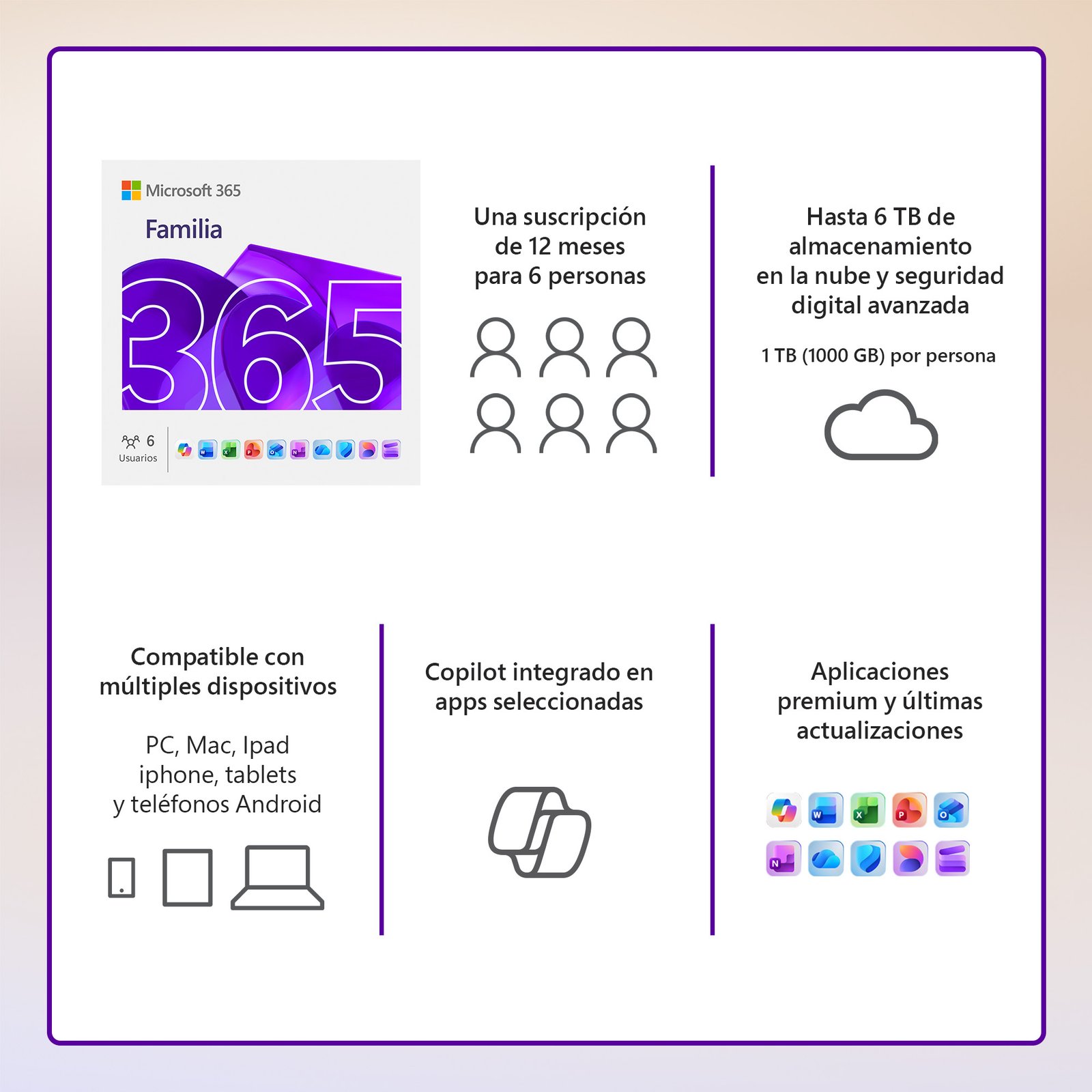 Licenciamiento Virtual (ESD) Microsoft 365 Familia (Licencia de 12 meses / 1 a 6 usuarios) 3-compudisa Licenciamiento Virtual (ESD) Microsoft 365 Familia (Licencia de 12 meses / 1 a 6 usuarios) - Imagen 3