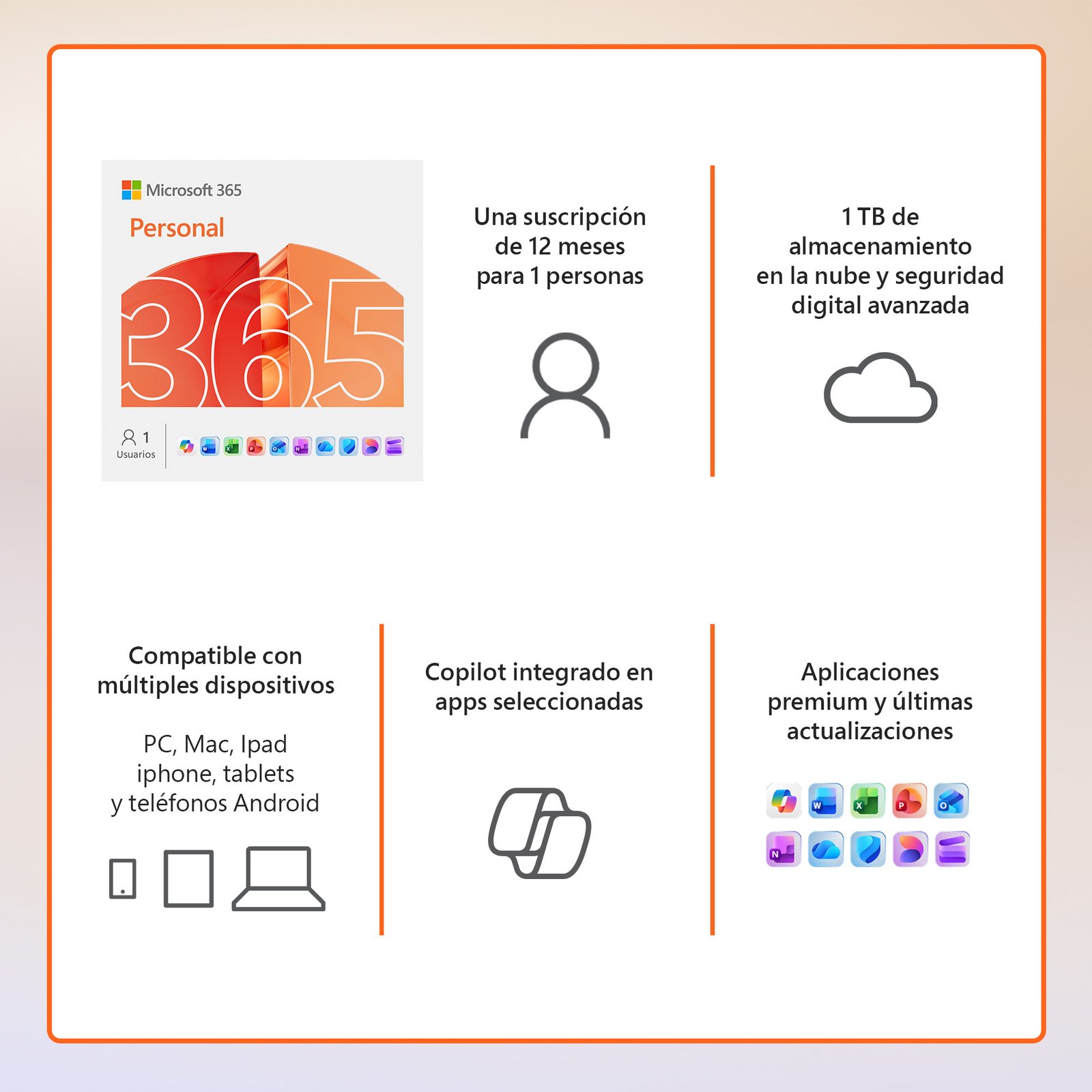 Licenciamiento Virtual (ESD) Microsoft 365 Personal (Licencia de 12 meses / 1 usuario) 3-compudisa Licenciamiento Virtual (ESD) Microsoft 365 Personal (Licencia de 12 meses / 1 usuario) - Imagen 3