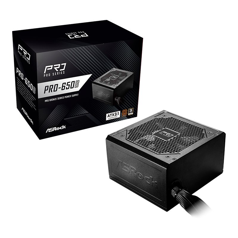 Fuente de alimentación Asrock, 650W, ATX, 80 Plus Bronze. 1-compudisa Fuente de alimentación Asrock, 650W, ATX, 80 Plus Bronze.