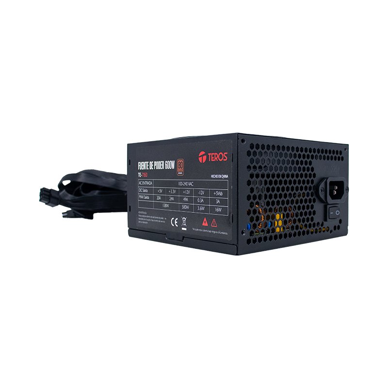 Fuente de alimentación TEROS TE-7160, ATX, 600W, 80 Plus Bronze, 100V-240VAC, CERTIFICADA 3-compudisa Fuente de alimentación TEROS TE-7160, ATX, 600W, 80 Plus Bronze, 100V-240VAC, CERTIFICADA - Imagen 3