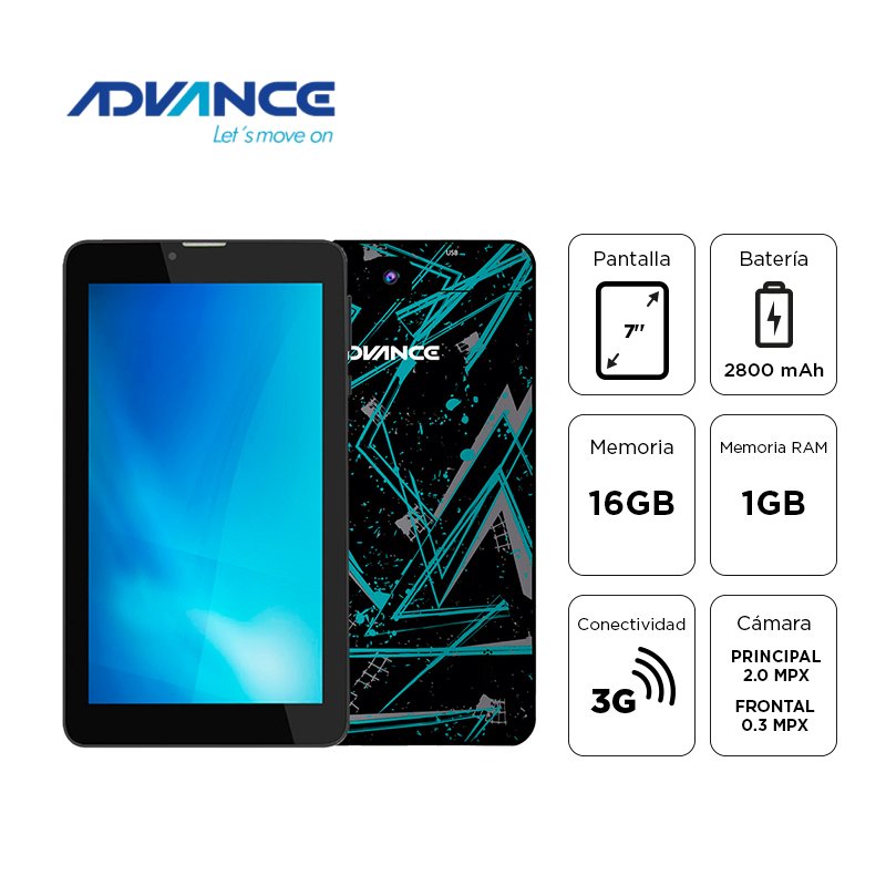 Tablet Advance Prime PR6152, 7” 1024x600, Android 11 Go , 3G, Dual SIM, 16GB, RAM 1GB. 1-compudisa Tablet Advance Prime PR6152, 7” 1024×600, Android 11 Go , 3G, Dual SIM, 16GB, RAM 1GB.