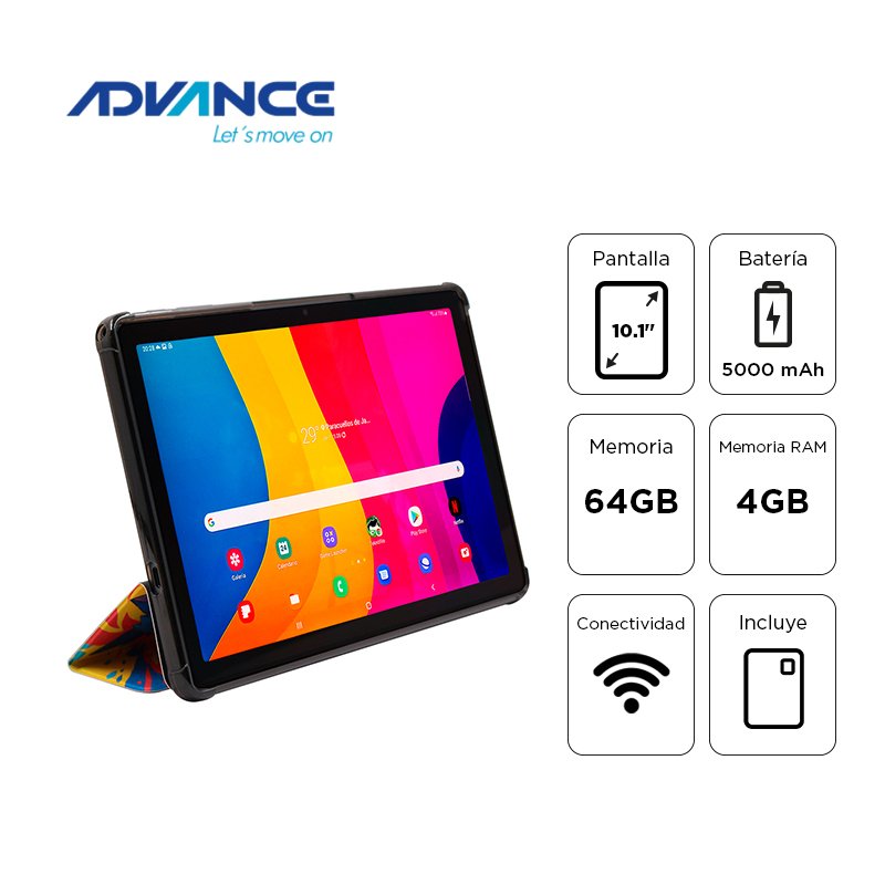 Tablet Advance SmartPad SP3703 WiFi 10.1” WXGA IPS A333 1.75GHz 4GB 64GB Android 15 gris 1-compudisa Tablet Advance SmartPad SP3703 WiFi 10.1” WXGA IPS A333 1.75GHz 4GB 64GB Android 15 gris