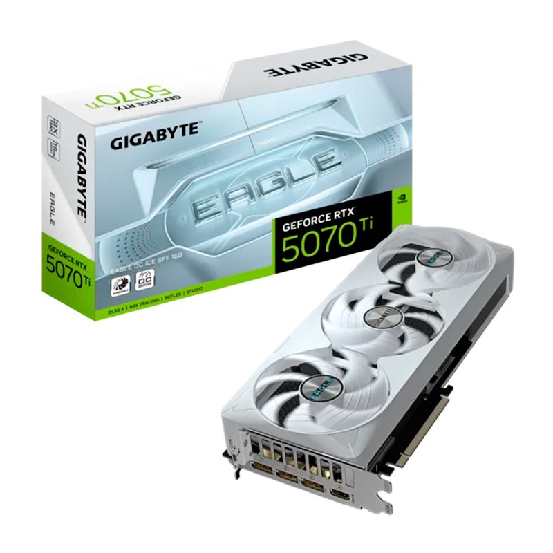 Tarjeta de video GIGABYTE GeForce RTX 5070 Ti EAGLE OC ICE SFF, 16 GB GDDR7, PCIe Gen 5.0 1-compudisa Tarjeta de video GIGABYTE GeForce RTX 5070 Ti EAGLE OC ICE SFF, 16 GB GDDR7, PCIe Gen 5.0