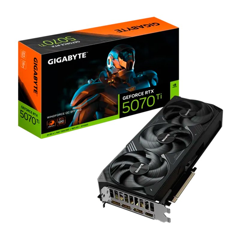 Tarjeta de video GIGABYTE GeForce RTX 5070 Ti WINDFORCE OC SFF 16G, 16 GB GDDR7, PCIe 5.0 1-compudisa Tarjeta de video GIGABYTE GeForce RTX 5070 Ti WINDFORCE OC SFF 16G, 16 GB GDDR7, PCIe 5.0