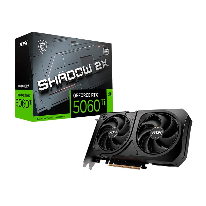 Tarjeta de video MSI GeForce RTX 5060 Ti 8G SHADOW 2X OC PLUS, 8 GB GDDR7, PCIe Gen 5.0 1-compudisa Tarjeta de video MSI GeForce RTX 5060 Ti 8G SHADOW 2X OC PLUS, 8 GB GDDR7, PCIe Gen 5.0