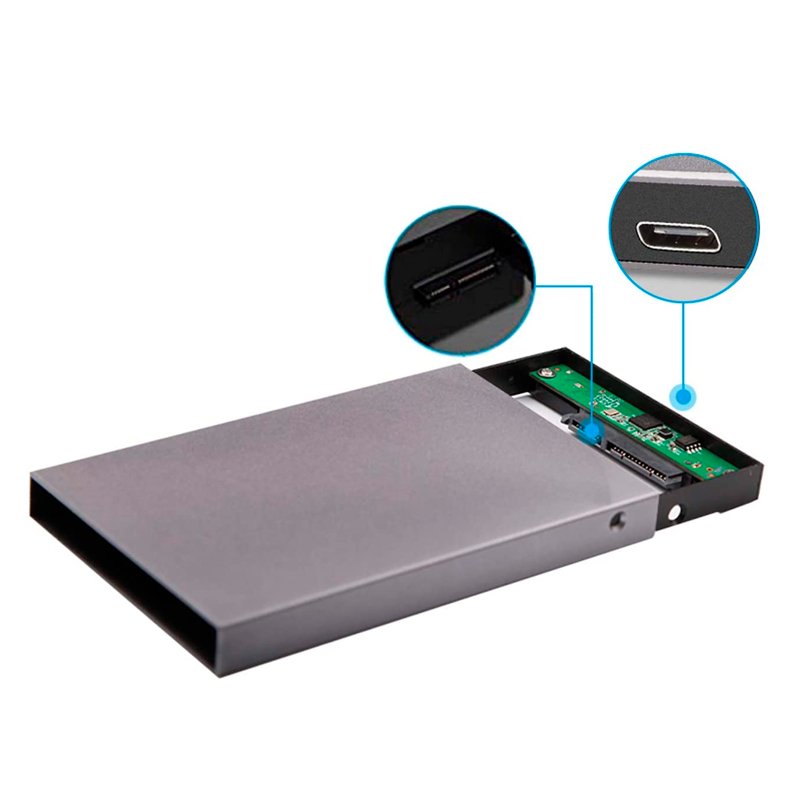 Enclosure SSK de Aluminio, USB-C 3.1 Gen 2-to-SATA (6Gb/s), soporta 2.5” HDD/SSD SATA 2-compudisa Enclosure SSK de Aluminio, USB-C 3.1 Gen 2-to-SATA (6Gb/s), soporta 2.5” HDD/SSD SATA - Imagen 2