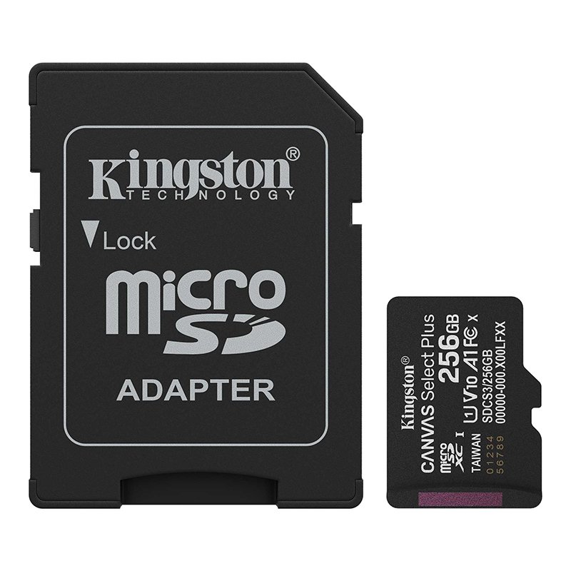 Tarjeta de Memoria Kingston 256GB MicroSD Canvas Select Plus -150MB/seg - UHS-I Clase 10 1-compudisa Tarjeta de Memoria Kingston 256GB MicroSD Canvas Select Plus -150MB/seg – UHS-I Clase 10