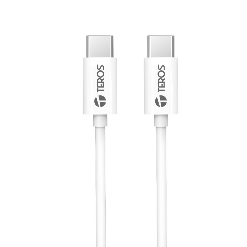 Cable USB TEROS TE-70209W, Tipo C a Tipo C, 3A, 60W Máx, blanco 1-compudisa Cable USB TEROS TE-70209W, Tipo C a Tipo C, 3A, 60W Máx, blanco