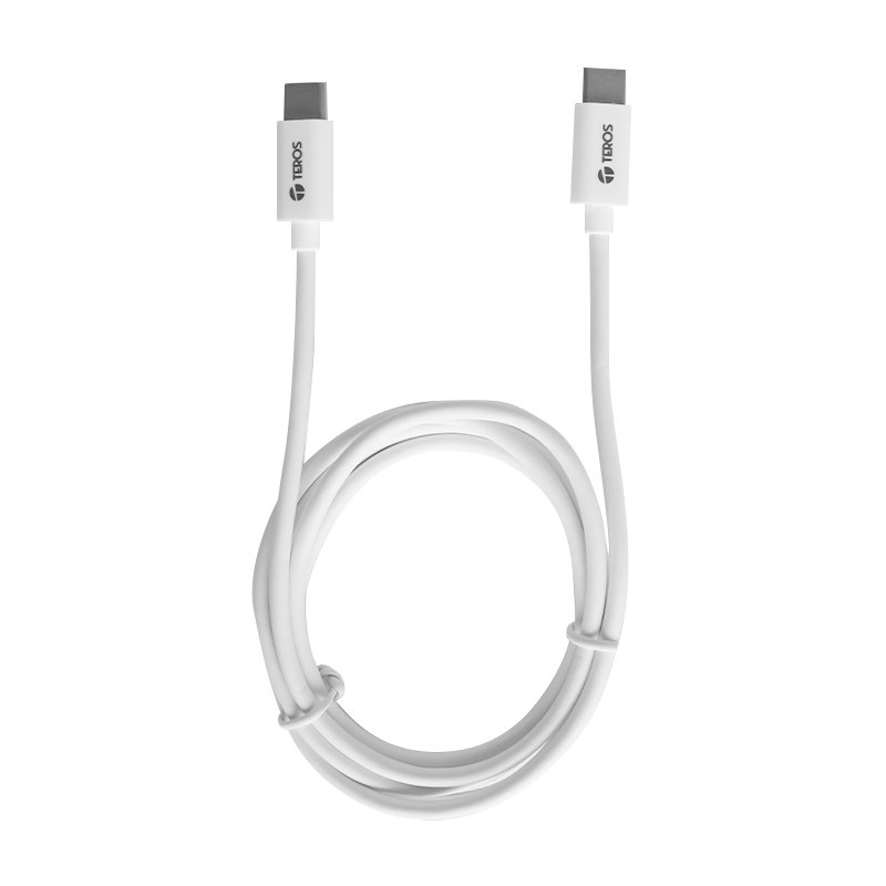 Cable USB TEROS TE-70209W, Tipo C a Tipo C, 3A, 60W Máx, blanco 2-compudisa Cable USB TEROS TE-70209W, Tipo C a Tipo C, 3A, 60W Máx, blanco - Imagen 2