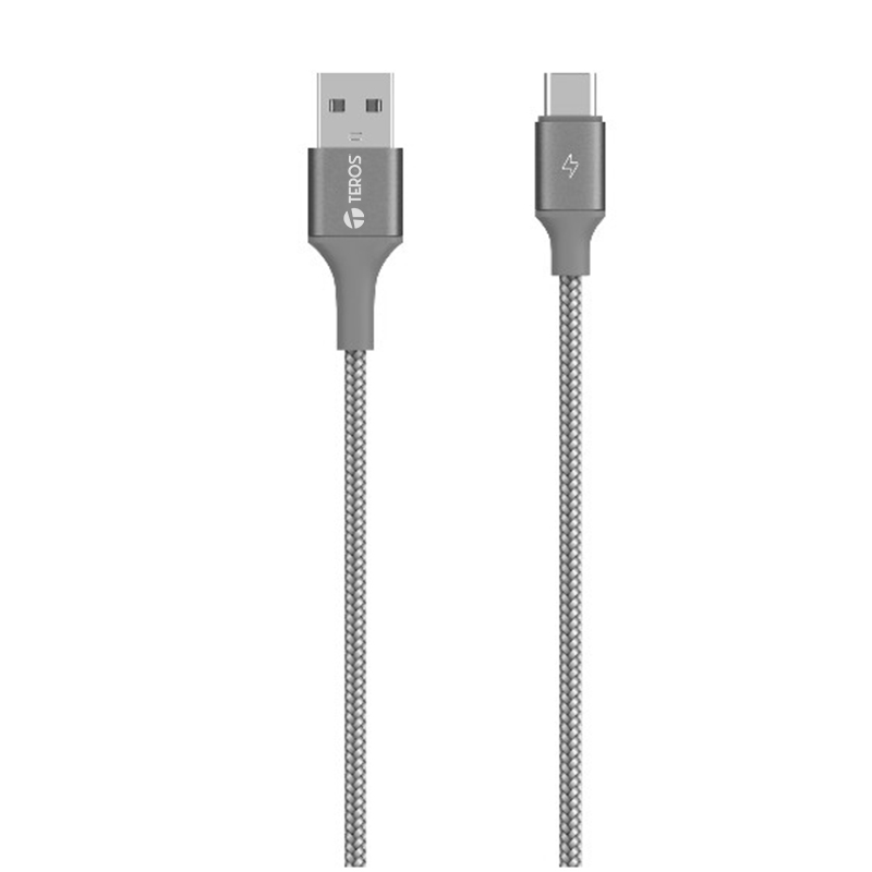 Cable USB TEROS TE-70211W, Tipo A a Tipo C, 3A, 60W Máx, gris 1-compudisa Cable USB TEROS TE-70211W, Tipo A a Tipo C, 3A, 60W Máx, gris