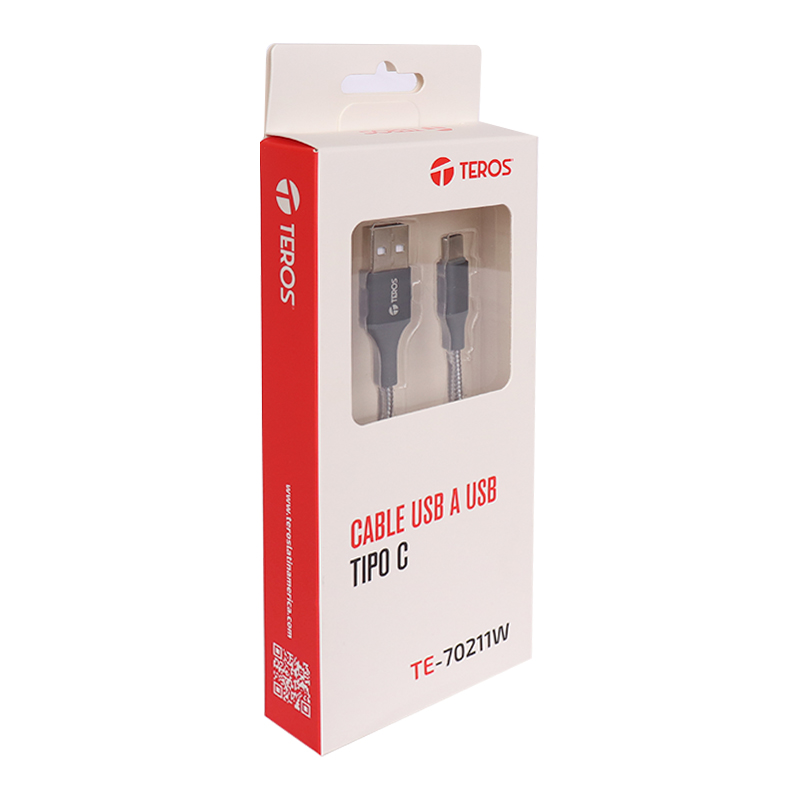 Cable USB TEROS TE-70211W, Tipo A a Tipo C, 3A, 60W Máx, gris 3-compudisa Cable USB TEROS TE-70211W, Tipo A a Tipo C, 3A, 60W Máx, gris - Imagen 3