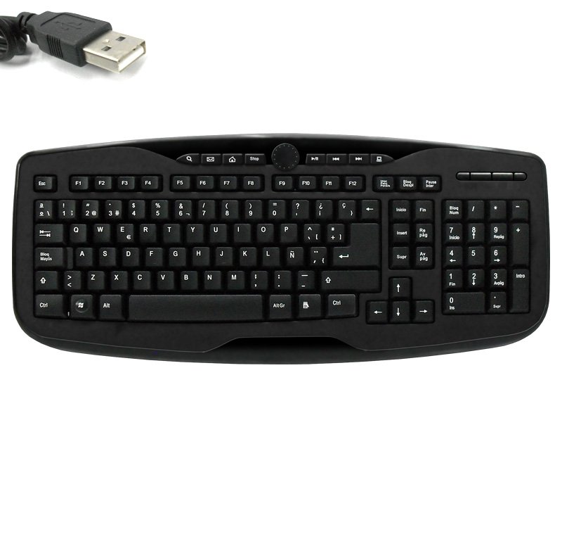 Teclado Ecotrend 619M, USB, Español, Negro, Multimedia. 1-compudisa Teclado Ecotrend 619M, USB, Español, Negro, Multimedia.