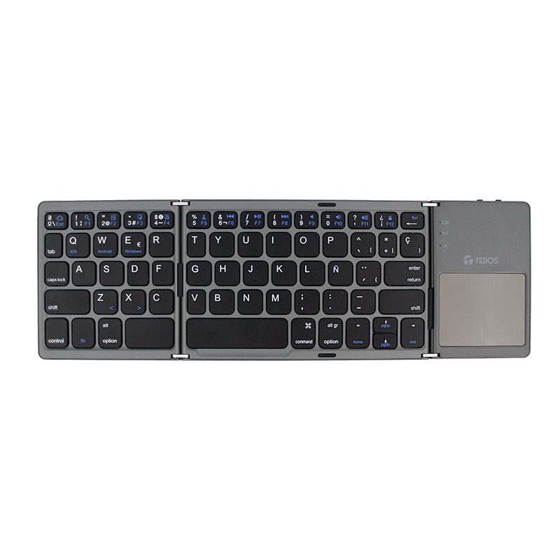 Teclado inalámbrico plegable TEROS TE-4075S, BT 3.0, gris 1-compudisa Teclado inalámbrico plegable TEROS TE-4075S, BT 3.0, gris