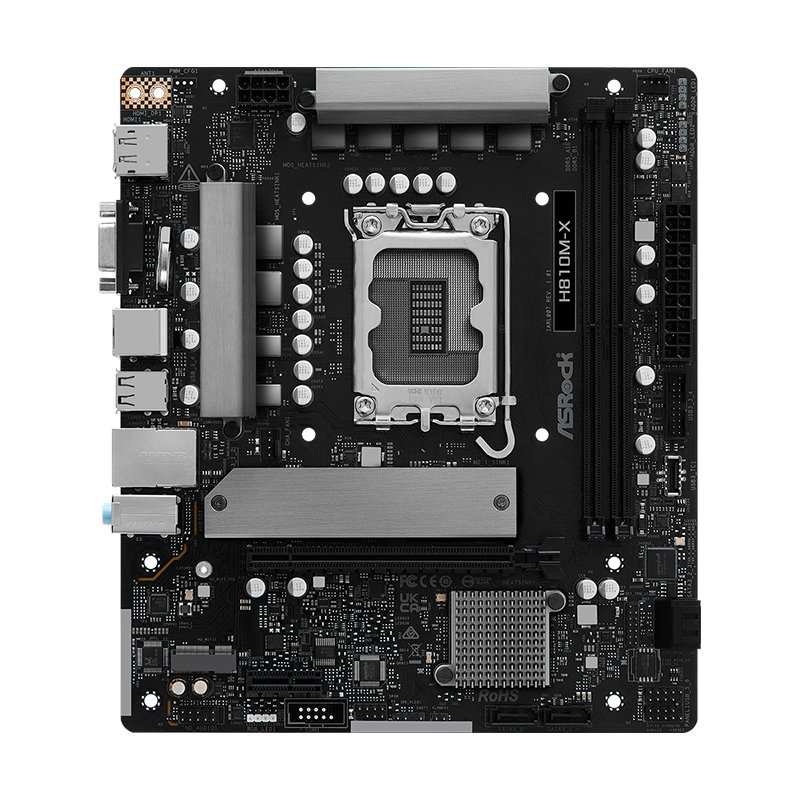 Motherboard ASROCK H810M-X, Chipset Intel H810, LGA 1851, 1xVGA, 1xHDMI, 1xDP, mATX 1-compudisa Motherboard ASROCK H810M-X, Chipset Intel H810, LGA 1851, 1xVGA, 1xHDMI, 1xDP, mATX