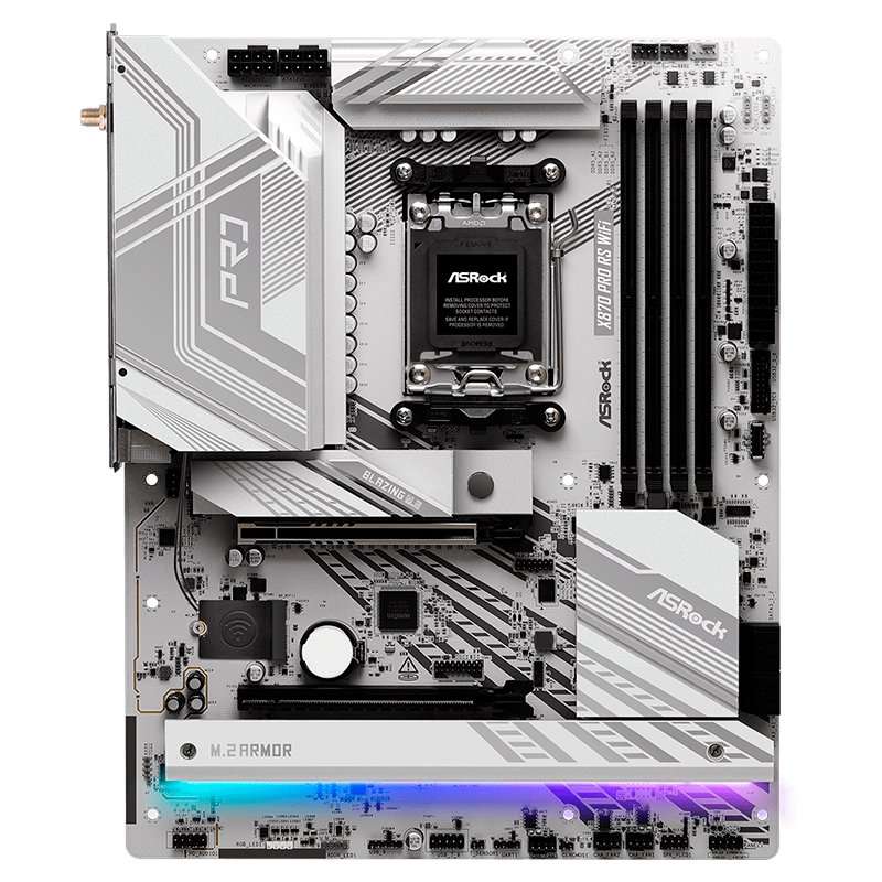 Motherboard ASROCK X870 Pro RS WiFi, Chipset AMD X870, Socket AMD AM5, ATX 1-compudisa Motherboard ASROCK X870 Pro RS WiFi, Chipset AMD X870, Socket AMD AM5, ATX