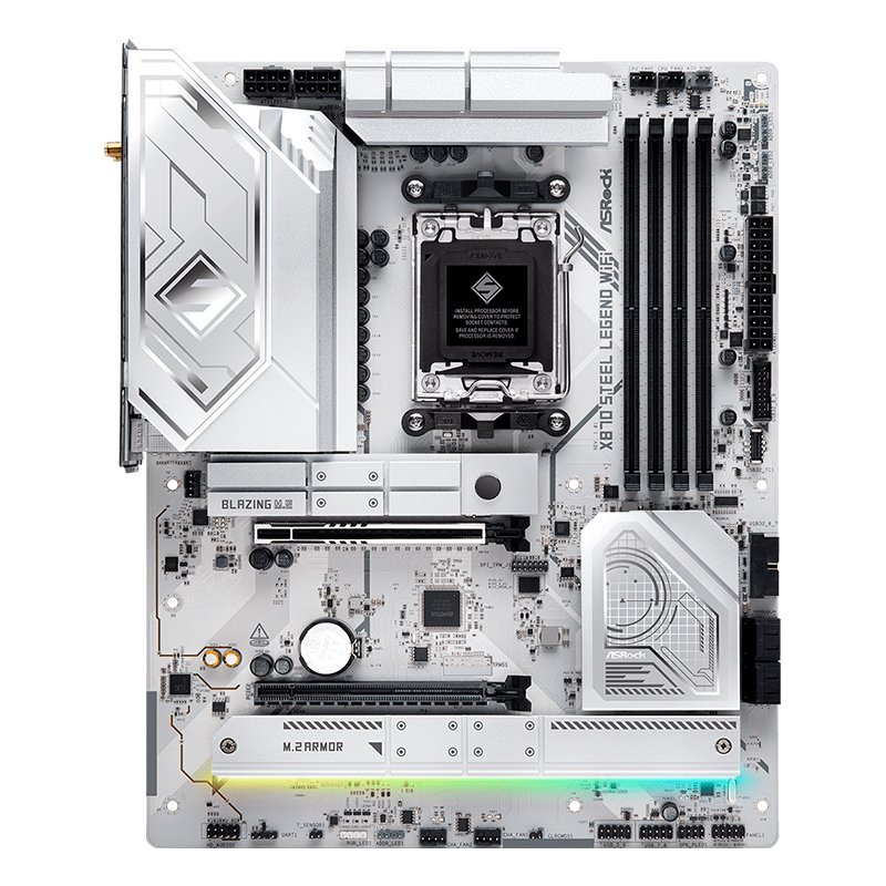 Motherboard ASROCK X870 Steel Legend WiFi, Chipset AMD X870, Socket AMD AM5, ATX 1-compudisa Motherboard ASROCK X870 Steel Legend WiFi, Chipset AMD X870, Socket AMD AM5, ATX