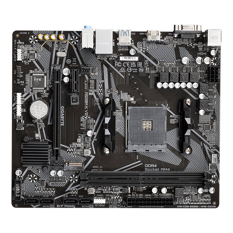 Motherboard Gigabyte A520M K V2 (rev. 1.0) Chipset AMD A520, Socket AM4, Micro ATX 1-compudisa Motherboard Gigabyte A520M K V2 (rev. 1.0) Chipset AMD A520, Socket AM4, Micro ATX