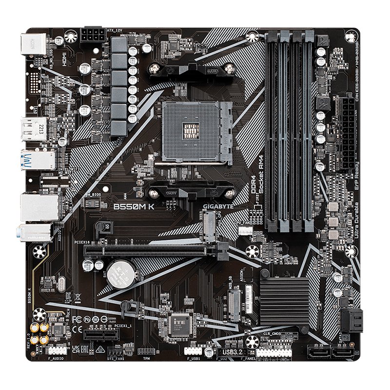 Motherboard Gigabyte B550M K (rev. 1.0) Chipset AMD B550, Socket AM4, Micro ATX 1-compudisa Motherboard Gigabyte B550M K (rev. 1.0) Chipset AMD B550, Socket AM4, Micro ATX