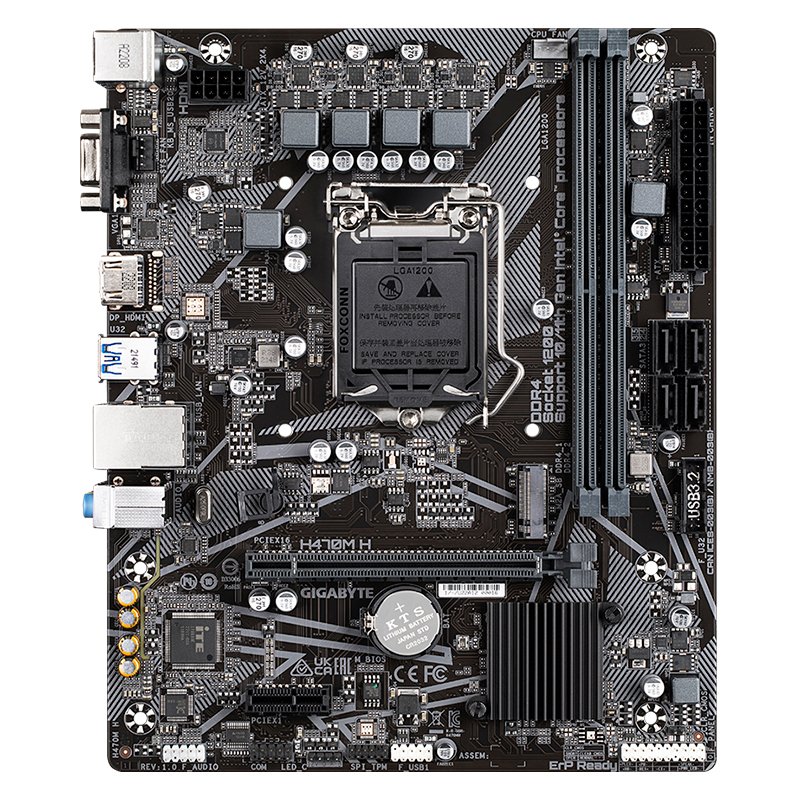 Motherboard Gigabyte H470M H (rev. 1.0), Chipset Intel H470, LGA1200, mATX 1-compudisa Motherboard Gigabyte H470M H (rev. 1.0), Chipset Intel H470, LGA1200, mATX