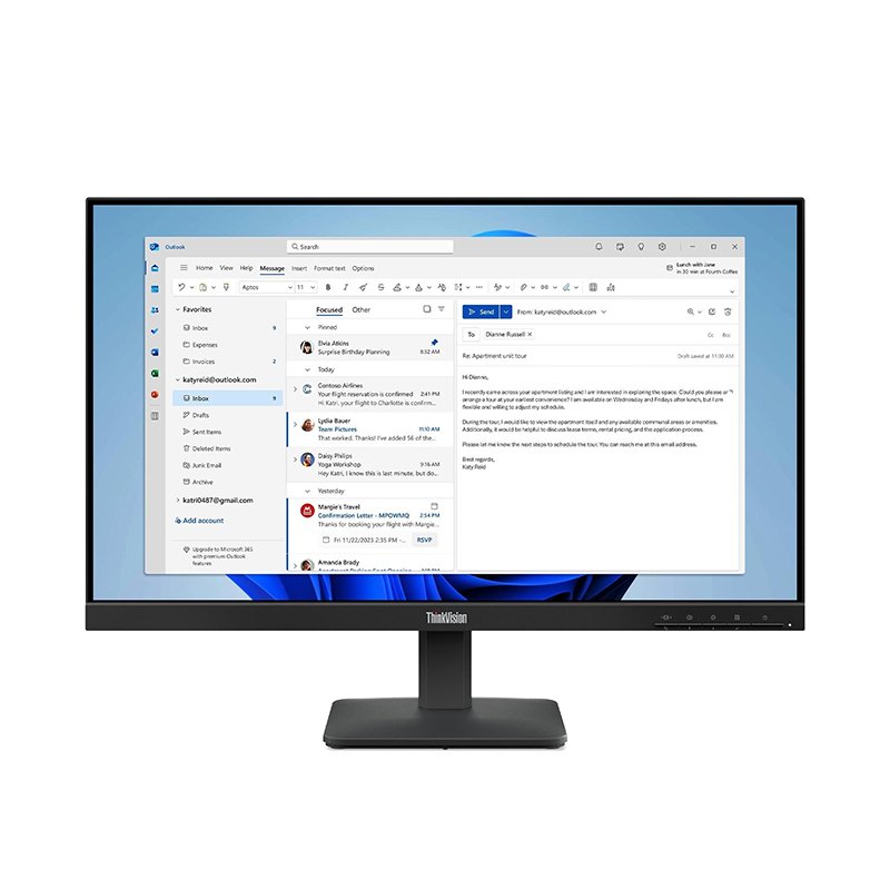 Monitor Plano Lenovo ThinkVision S24-4e, 23.8” WLED FHD IPS/HDMI/VGA 1-compudisa Monitor Plano Lenovo ThinkVision S24-4e, 23.8” WLED FHD IPS/HDMI/VGA