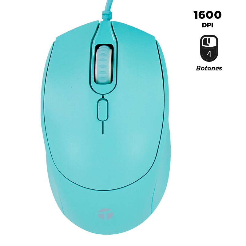 Mouse óptico TEROS TE-1227S, 800-1200-1600 DPI, USB, 4 botones, color verde 1-compudisa Mouse óptico TEROS TE-1227S, 800-1200-1600 DPI, USB, 4 botones, color verde