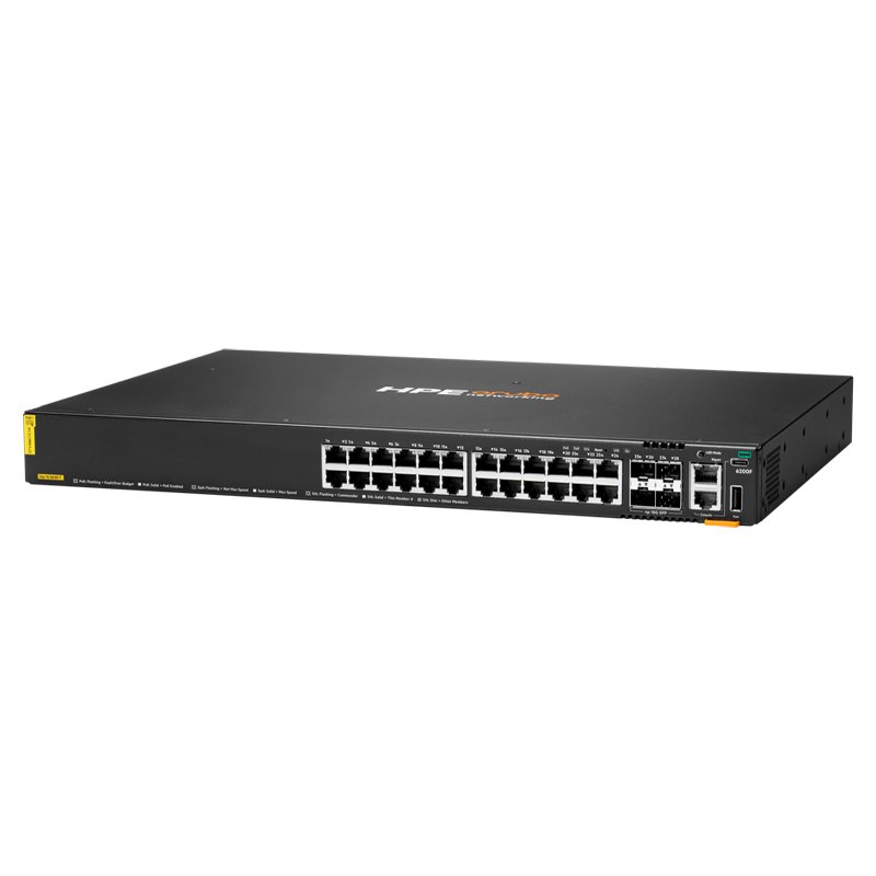 Switch HPE Aruba Networking CX 6200F 24G Class-4 PoE 4SFP+, Capacidad PoE: 370W 1-compudisa Switch HPE Aruba Networking CX 6200F 24G Class-4 PoE 4SFP+, Capacidad PoE: 370W