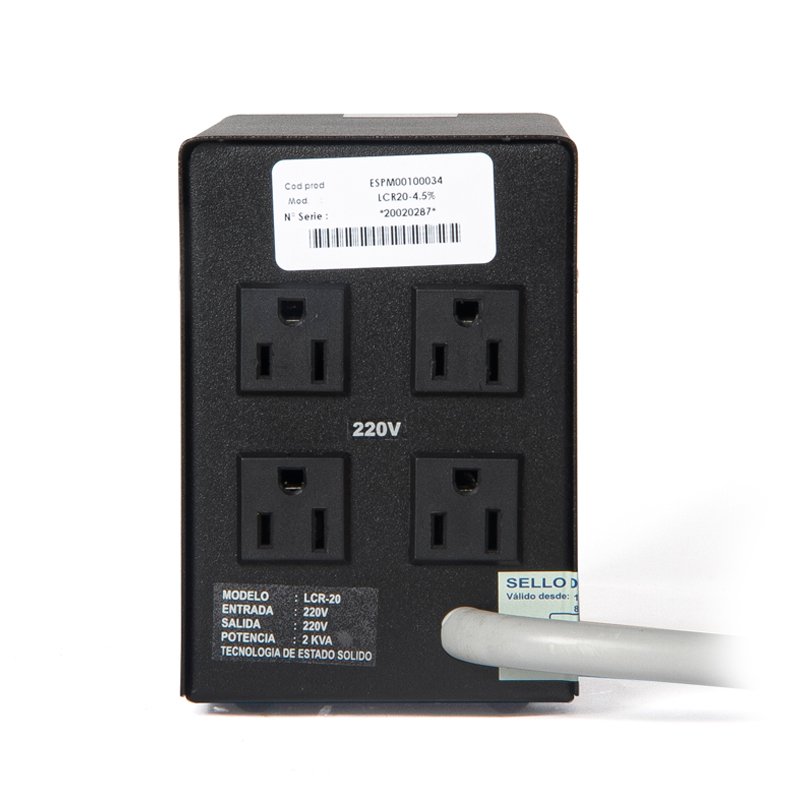 Estabilizador Monofasico ELISE IEDA PODER SAFE, LCR20-4.5%, Solido, 2kVA, 220VAC, 4 Tomas 2-compudisa Estabilizador Monofasico ELISE IEDA PODER SAFE, LCR20-4.5%, Solido, 2kVA, 220VAC, 4 Tomas - Imagen 2