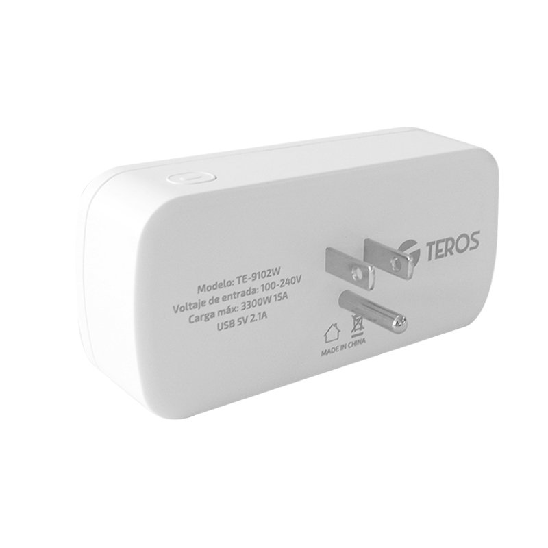 Tomacorriente inteligente TEROS TE9102W, incluye 2 x tomas / 2 x USB / Wi-Fi, color blanco 2-compudisa Tomacorriente inteligente TEROS TE9102W, incluye 2 x tomas / 2 x USB / Wi-Fi, color blanco - Imagen 2