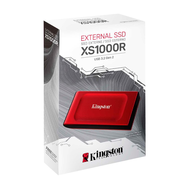 Unidad en estado sólido externa Kingston XS1000, 1TB, USB 3.2 Gen 2 Tipo-C, Color Rojo 3-compudisa Unidad en estado sólido externa Kingston XS1000, 1TB, USB 3.2 Gen 2 Tipo-C, Color Rojo - Imagen 3