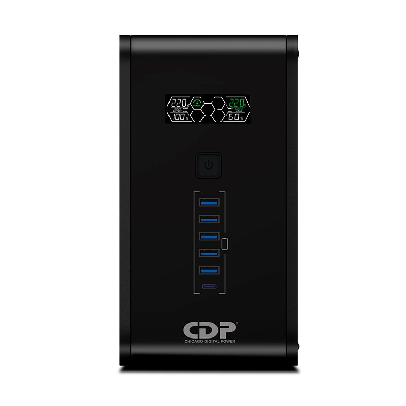 UPS Interactivo CDP (Chicago Digital Power) R-Smart 1210i, 1200VA/720W 1-compudisa UPS Interactivo CDP (Chicago Digital Power) R-Smart 1210i, 1200VA/720W