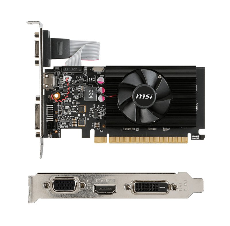 Tarjeta de video MSI Nvidia GeForce GT 710, 2GB DDR3 64-bit, PCI-e 2.0, Low-Profile. 1-compudisa Tarjeta de video MSI Nvidia GeForce GT 710, 2GB DDR3 64-bit, PCI-e 2.0, Low-Profile.