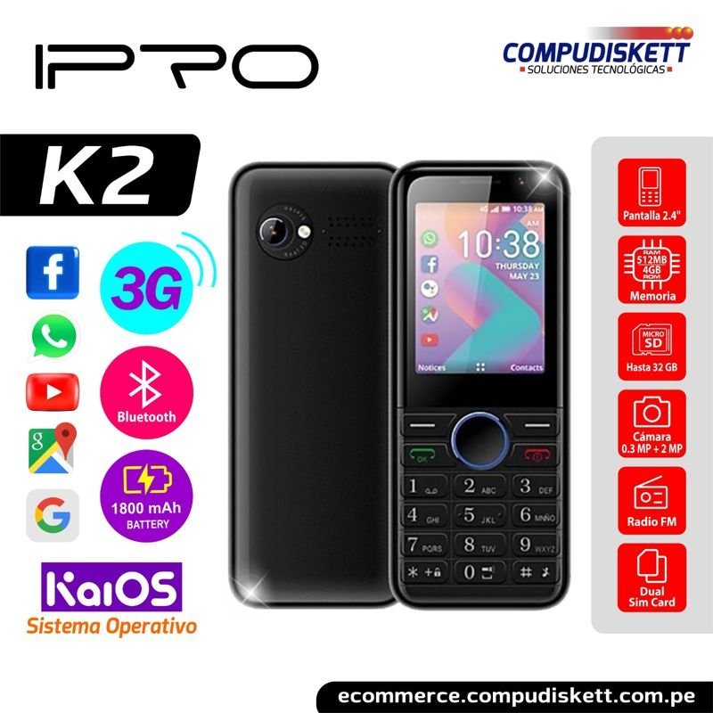 CELULAR IPRO K2 3G BLACK DS